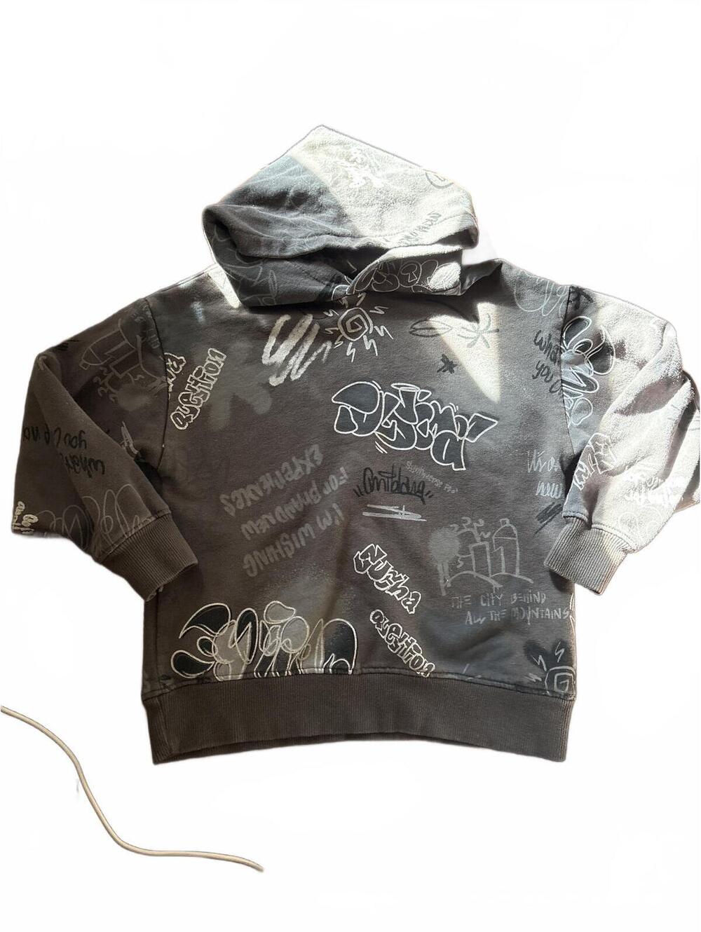 Zara Kids Graphic Print Hoodie Pullover Sweatshirt Size 8-9